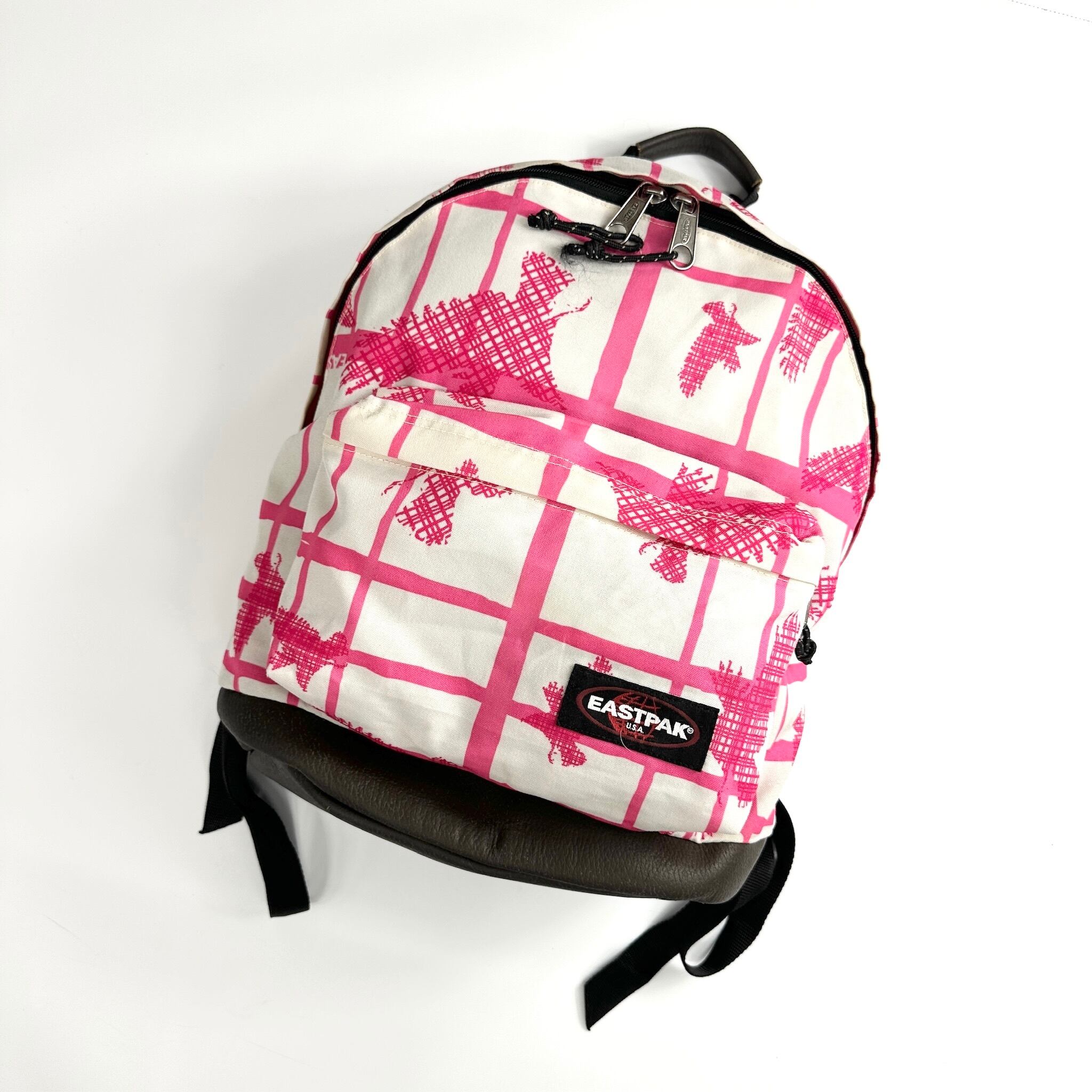 00s eastpak leather bottom Backpack