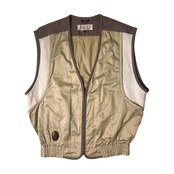 DOLCE ドルチェ リネン切替 コットン ジップアップ ワークベスト 5/ベージュ