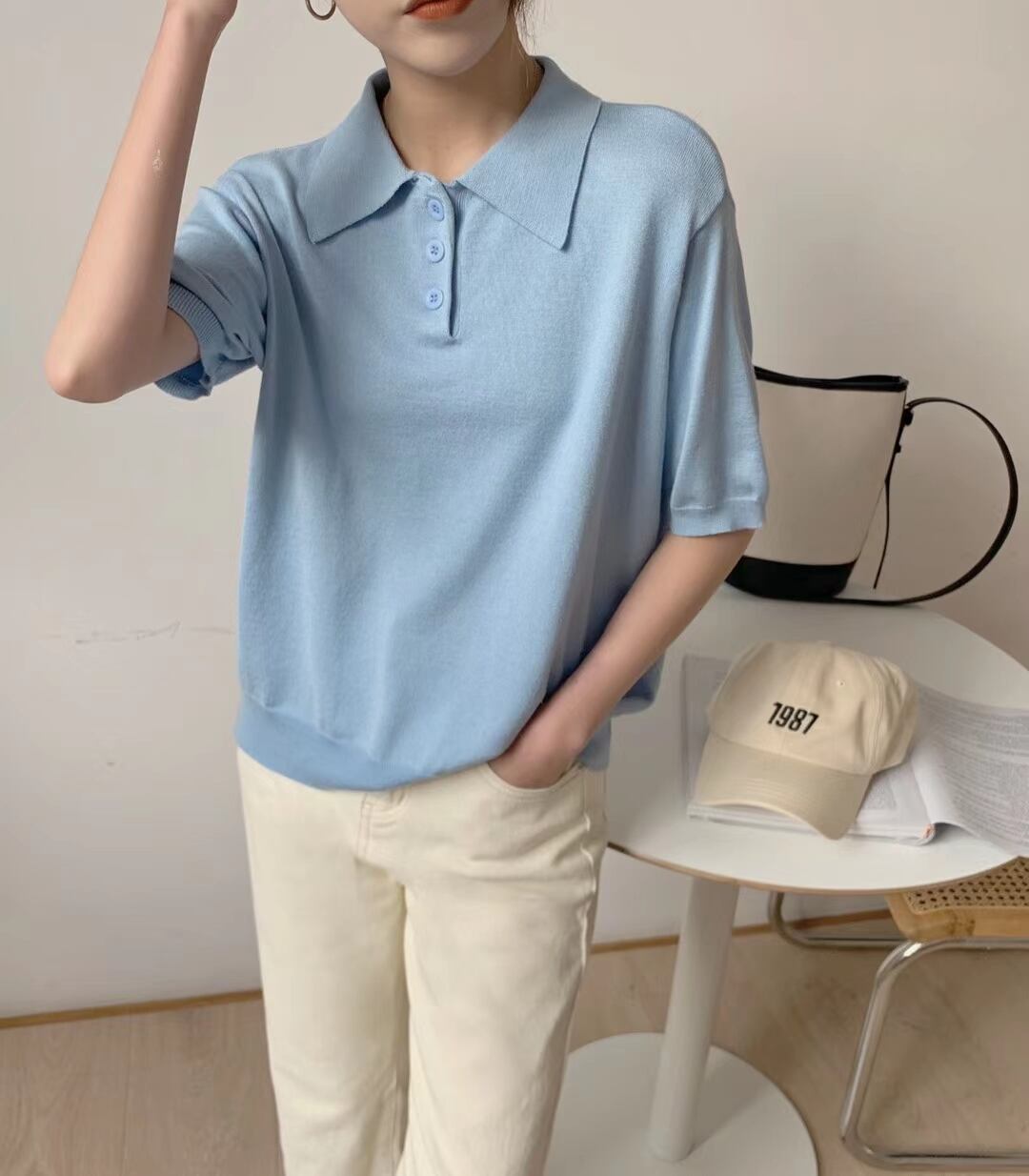 5分袖春ニット　AJ2205-619