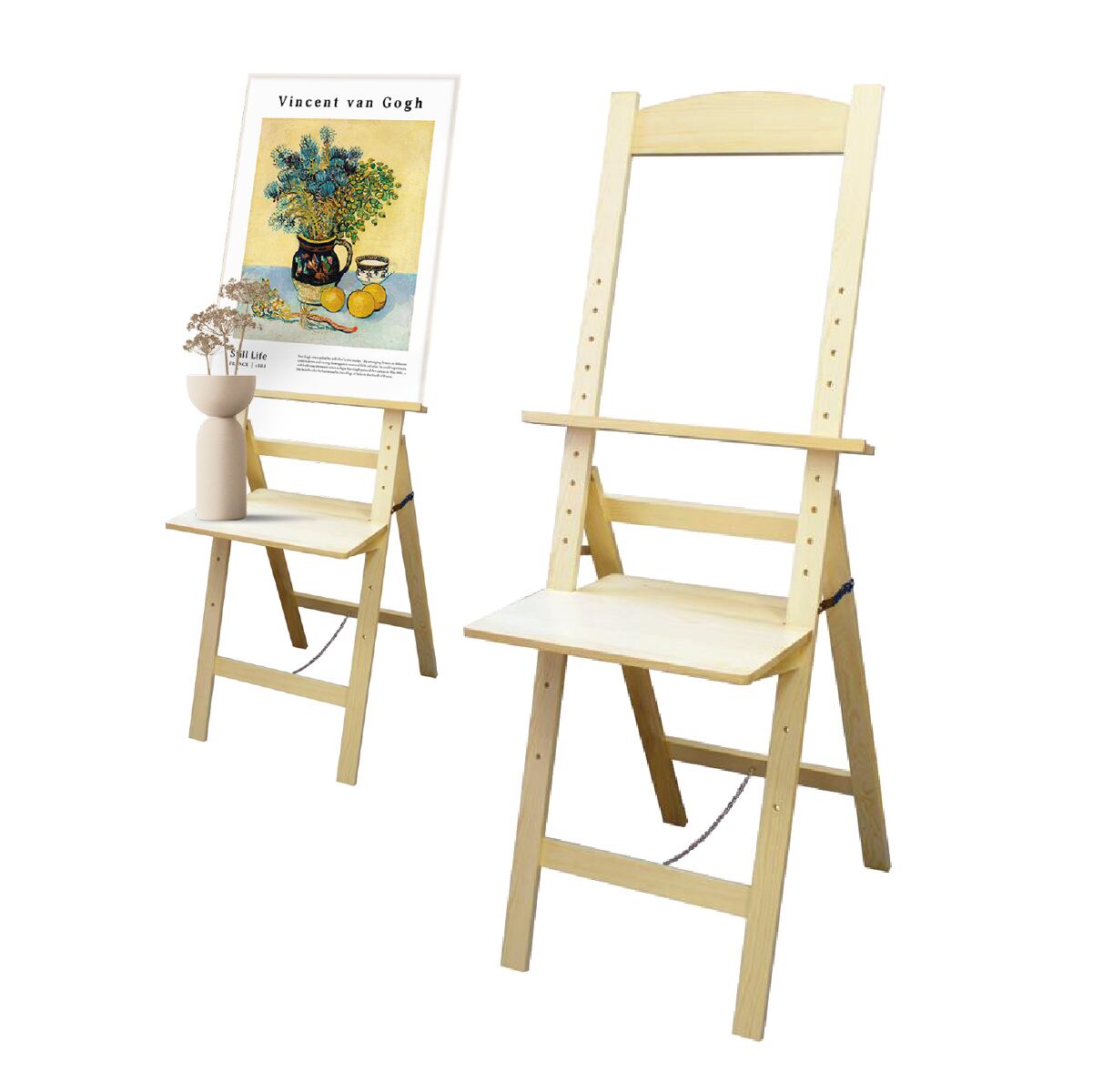 棚付きイーゼル スタンド 木製 絵画 ウェルカムボード メニューボード