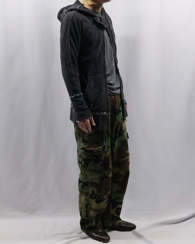 inside out neck detail hoodie
