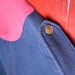 90s POLO RALPH LAUREN ハーフジップスウェット 赤×ネイビー エポレット 金ボタン