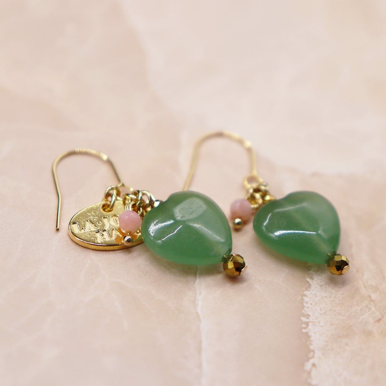 もぴさま専用♡天然石とshell ピアス イヤリング green Longing for Jaipur】グリーンアベンチュリン ピアス | LA・JOLLA HALE