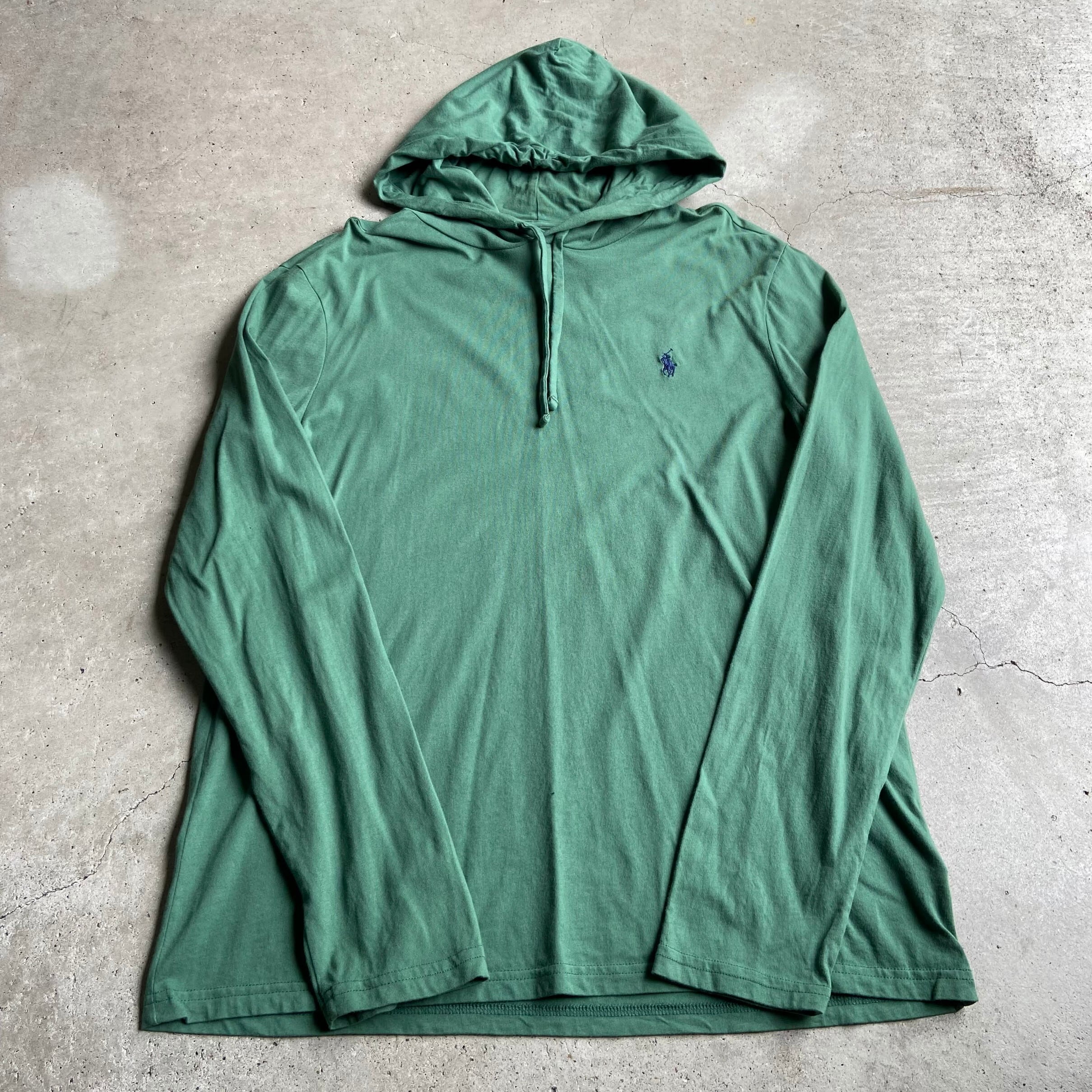 ポロ バイ ラルフローレン パーカー付シャツ M グリーン POLO RALPH 