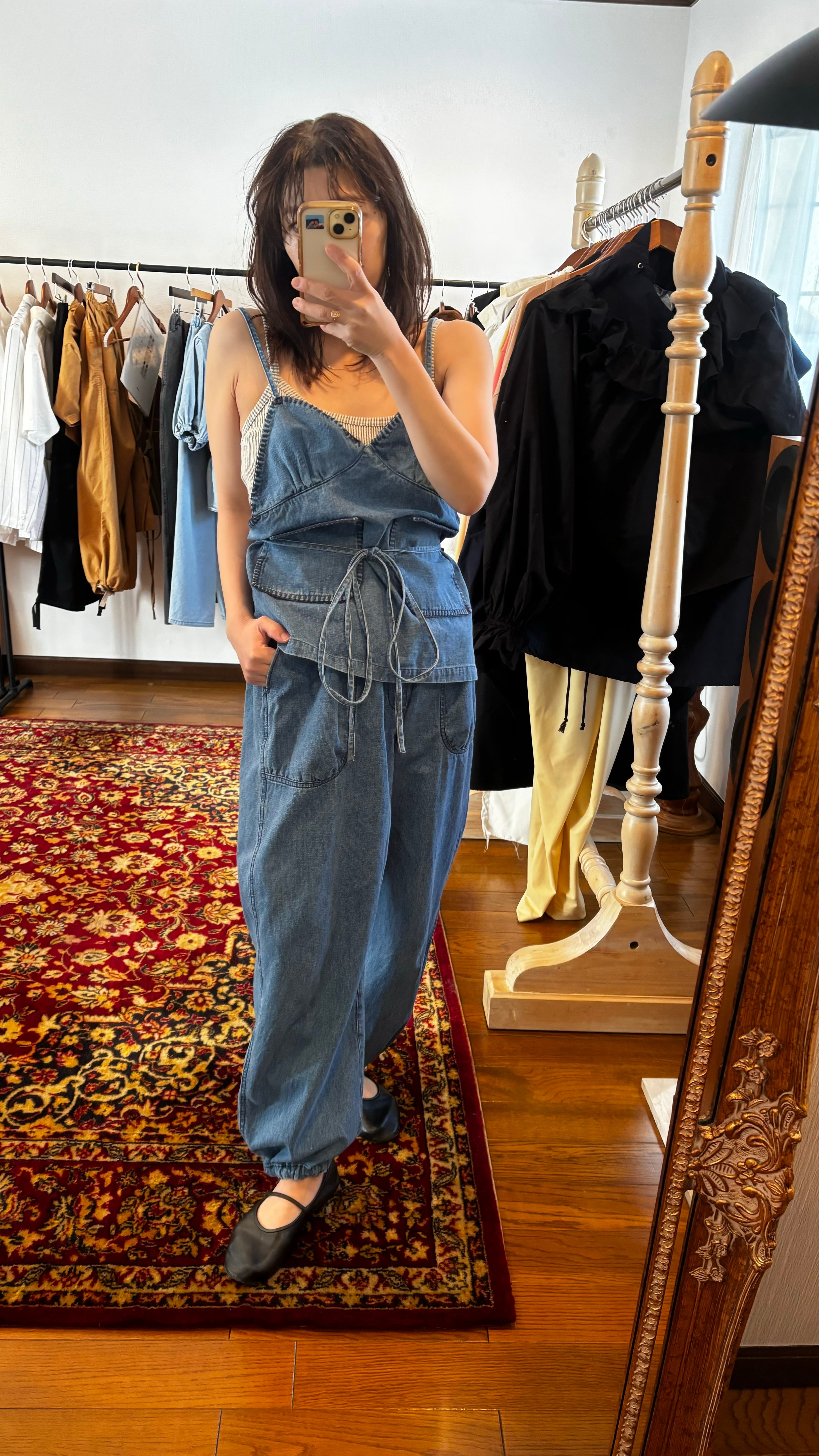 papier デニムパンツ denim puckering pants denim puckering pants | papier.official