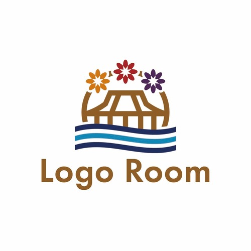 No395 寺や仏閣のロゴ【仏閣、寺、和風、日本、明るい、伝統、観光、文化、web、ネット、ショップ】