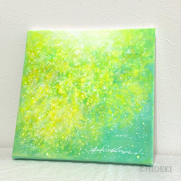アクリル画☆ミモザ-豊かに満ちる☆ミモザの絵 | ヒーリングアート販売
