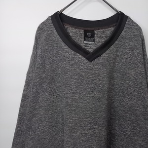 ナイキ　ゴルフ　Vネック　フリース　プルオーバー　無地　刺繍ロゴ　グレー　XXL