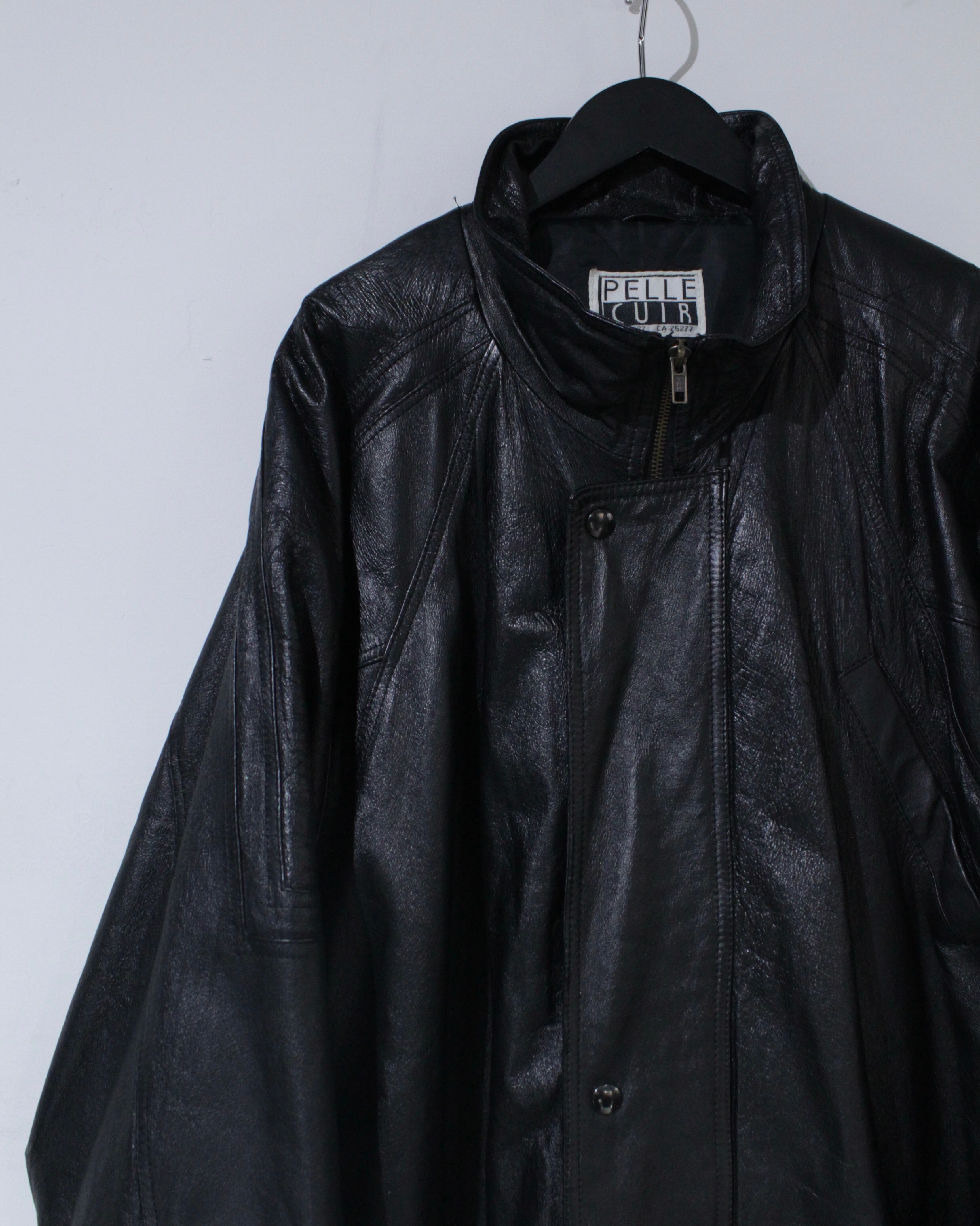 Caka BLACK】Stand Collar Vintage Leather Long Coat | Caka(カカ
