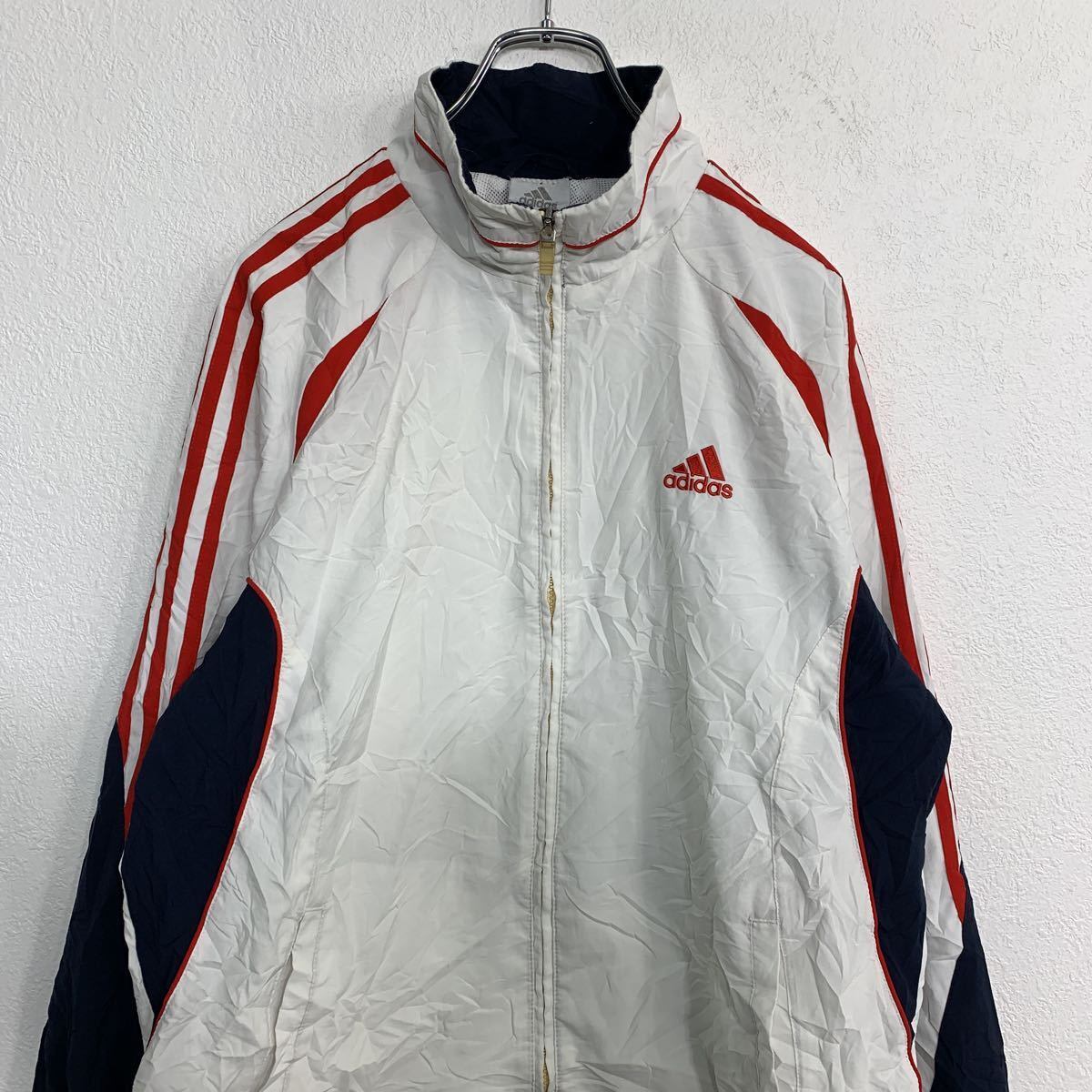 adidas ナイロンジャケット Lサイズくらい アディダス ホワイト