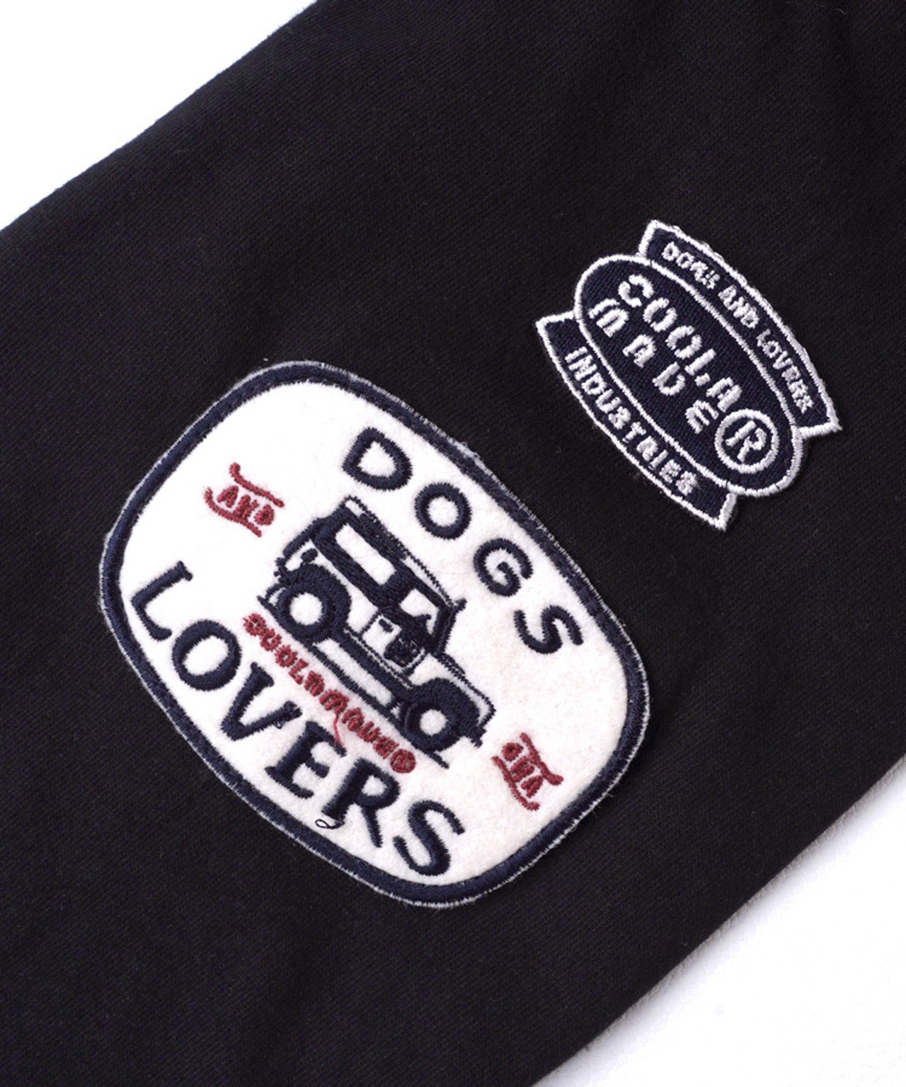 DOGS LOVERSプリントラグランスリーブTシャツ (BLACK)　CQ-49021