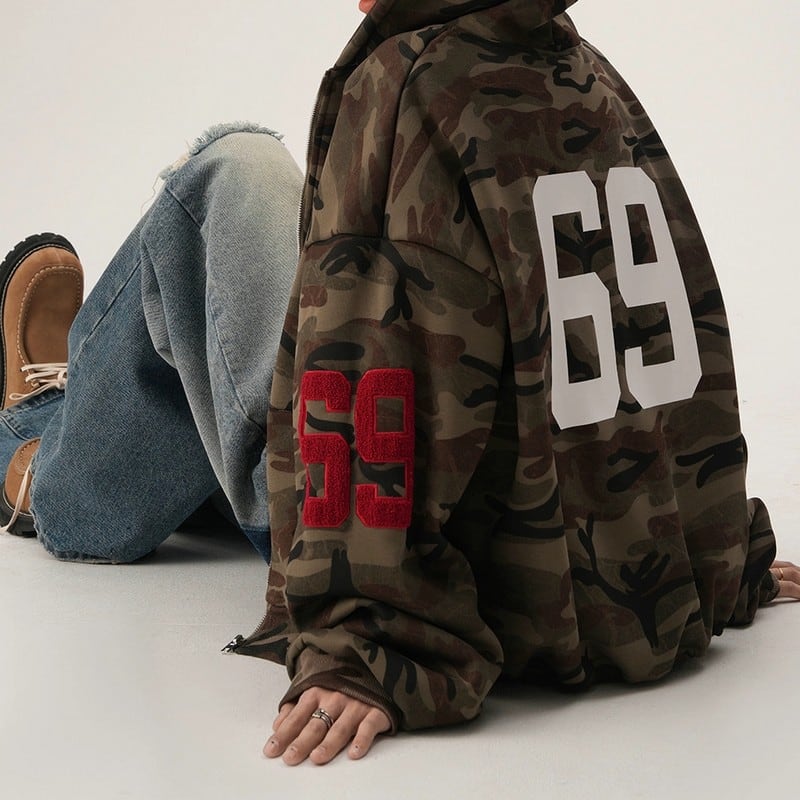 ミリタリーデザインフーディーパーカー 00084