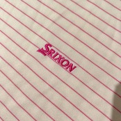 SRIXON スリクソン ボーダー柄 ハイネック ドライ 長袖Tシャツ カットソー M /ゴルフ/スポーツ/ホワイト×ピンク/レディース
