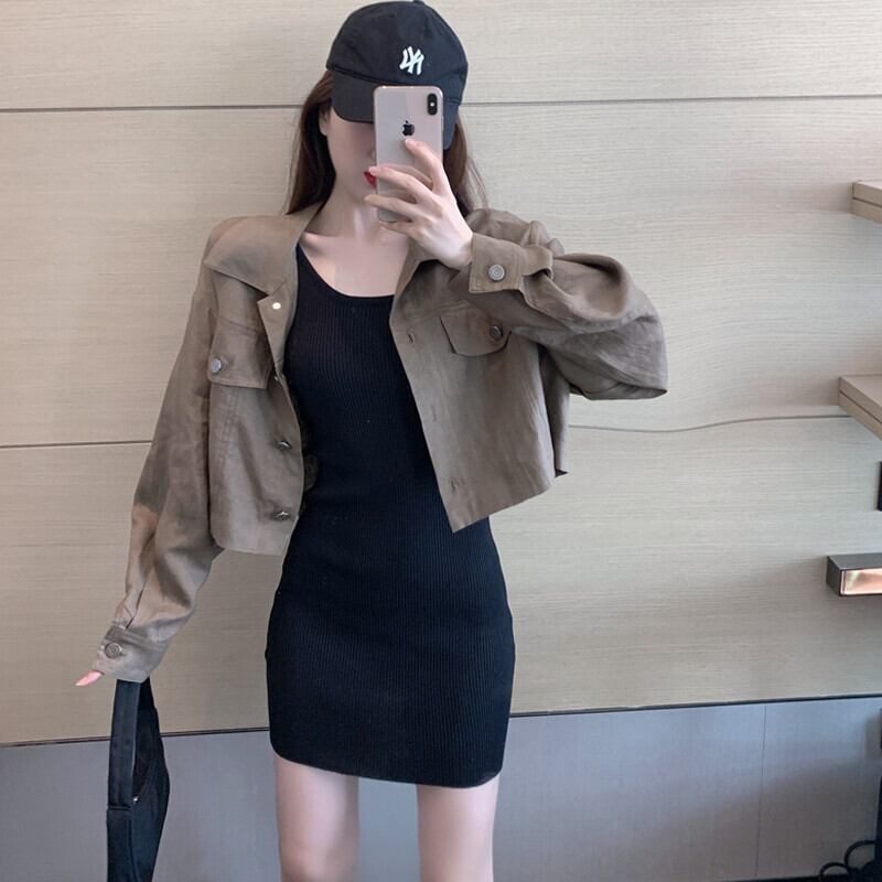 ドレス スタンダードショートシャツ ジャケット カジュアルオータム レトロ ストリート 秋物 ガールズファッション39541672890