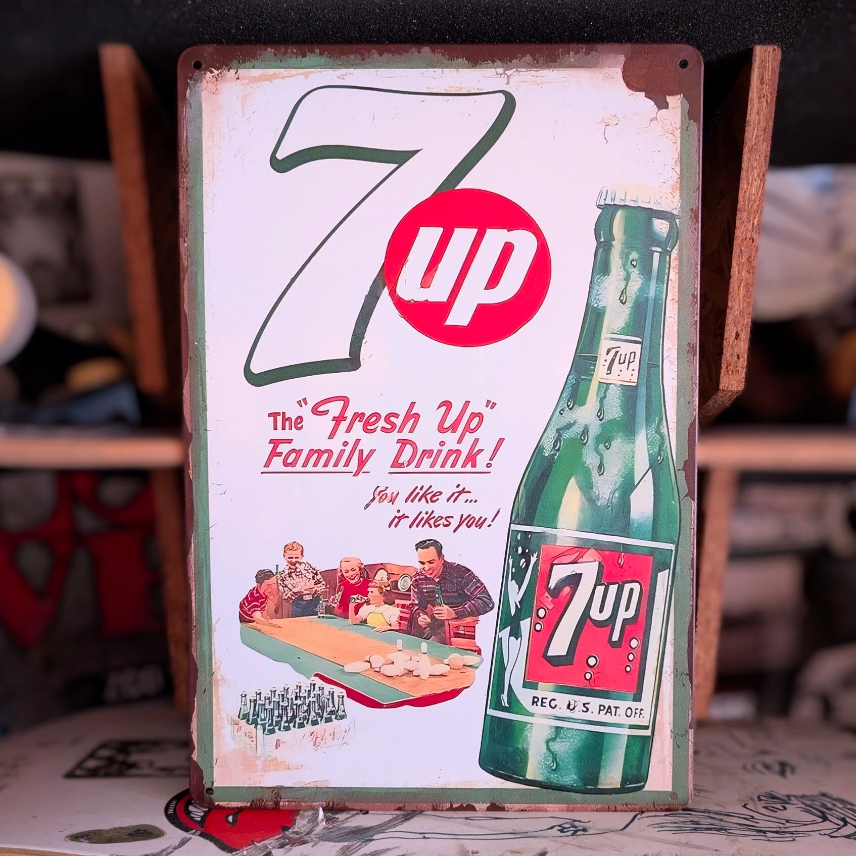 送料無料！ちょうどいいブリキ看板 【 7UP ( セブンアップ ) 】 METAL