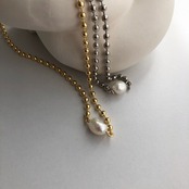 137N　dotチェーン淡水パールネックレス