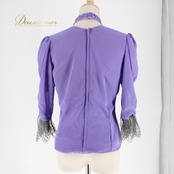 社交ダンス 衣装 スタンダード トップス レッスンウェア 紫 銀色 パープル系 シルバー系 SEKINE セキネ チョーカー ラインストーン レース 社交ダンス衣装 大人用 ダンスウェア フォーマル ステージ衣装 レッスン用 トップス Mサイズ 日本製 おしゃれ デザイン パーティー 衣装用 トレーニング用 カジュアル スタイル 伸縮性なし 輸入品 フェミニン シンプル 上品 トレンド レディース