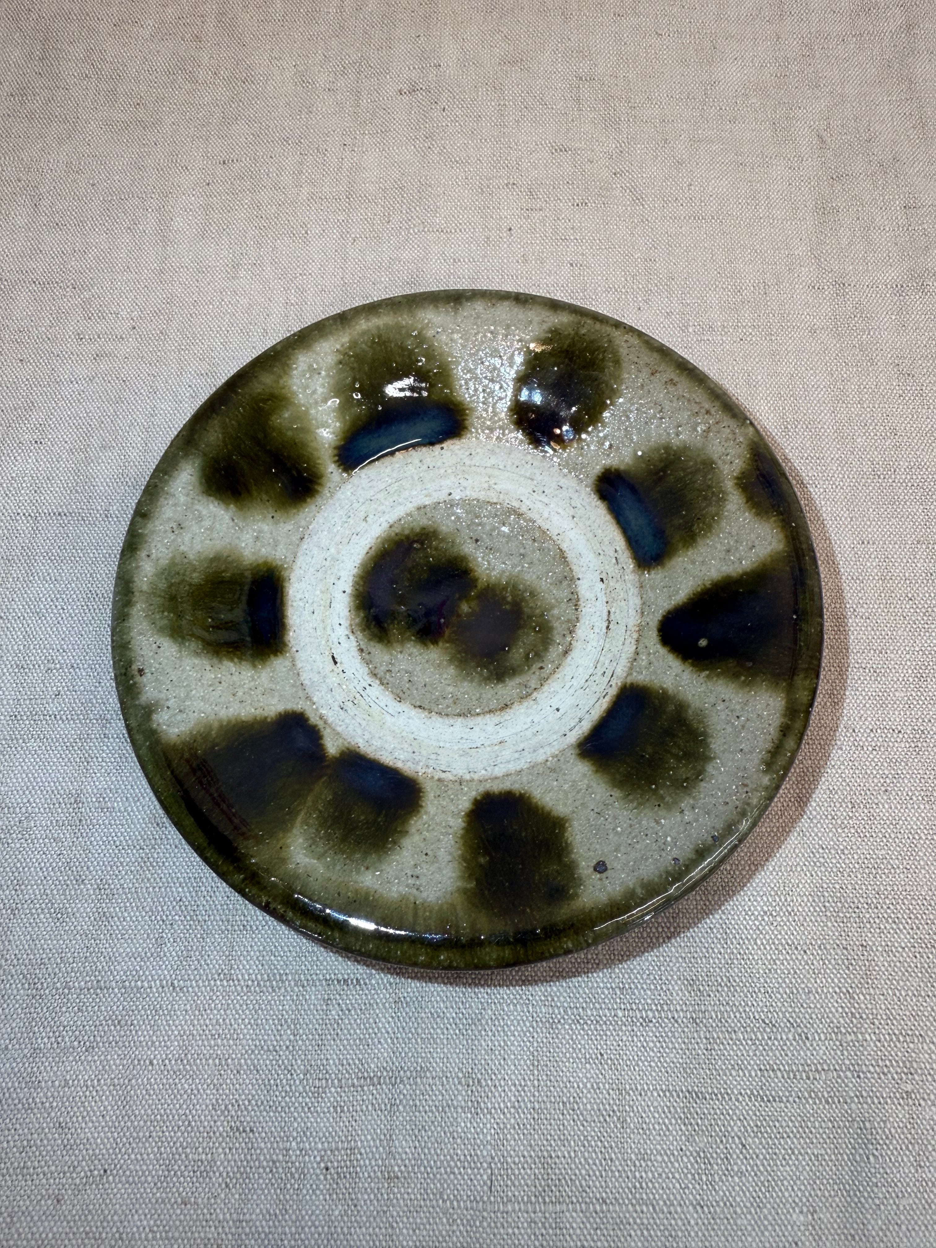 横田屋窯 4寸皿 点打ち 呉須