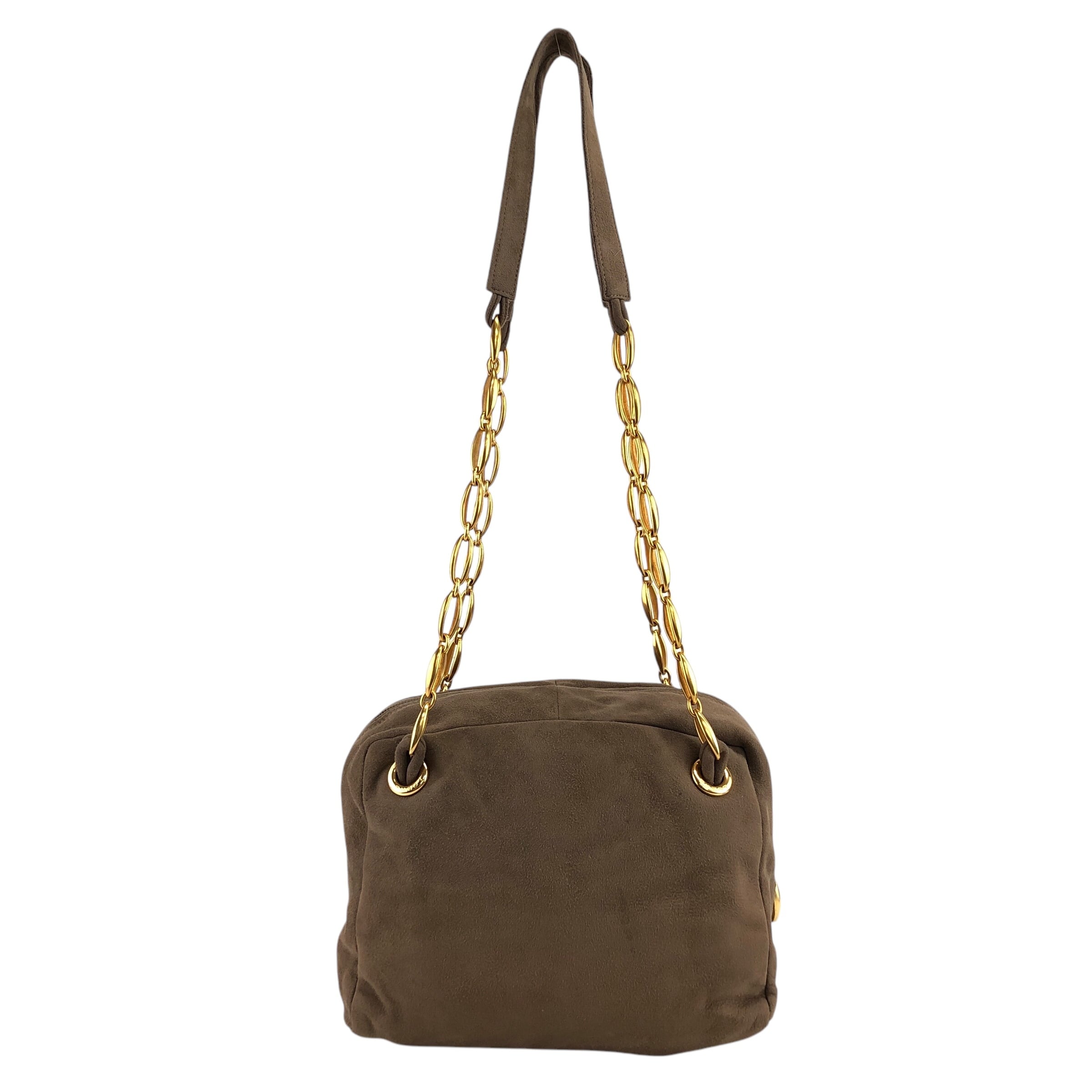 LOEWE アナグラムバニティバッグスエードハンドバッグブラウン LOEWE アナグラムバニティバッグスエードハンドバッグブラウン