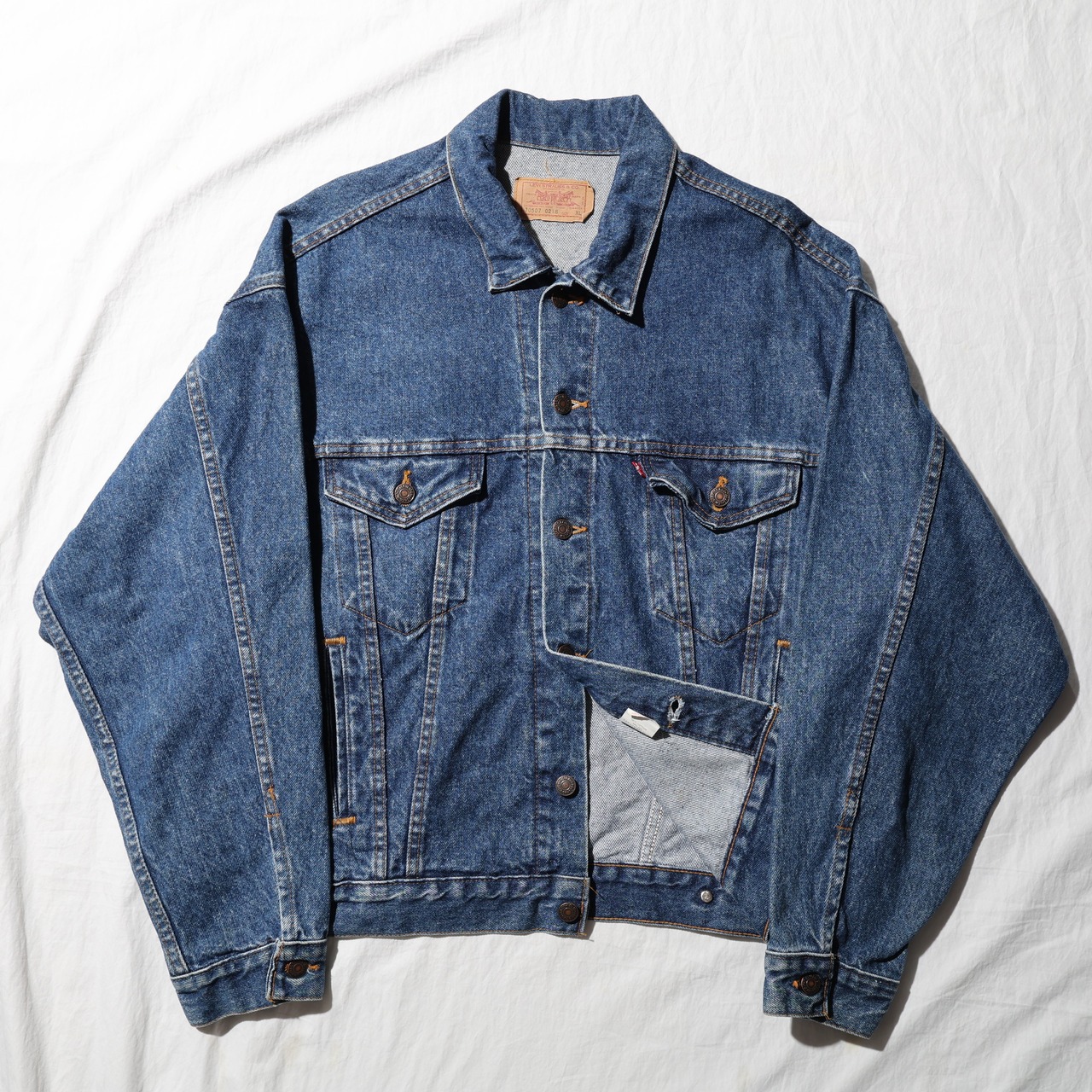美品 XL 89年 USA 70507-0218 インディゴ デニムジャケット Levi’s リーバイス