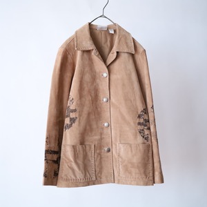 over silhouette suède leather jacket