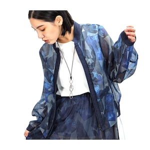 【最新作】リトグラフシアーオーガンブルゾン【260-4151】Sheer organza blouson