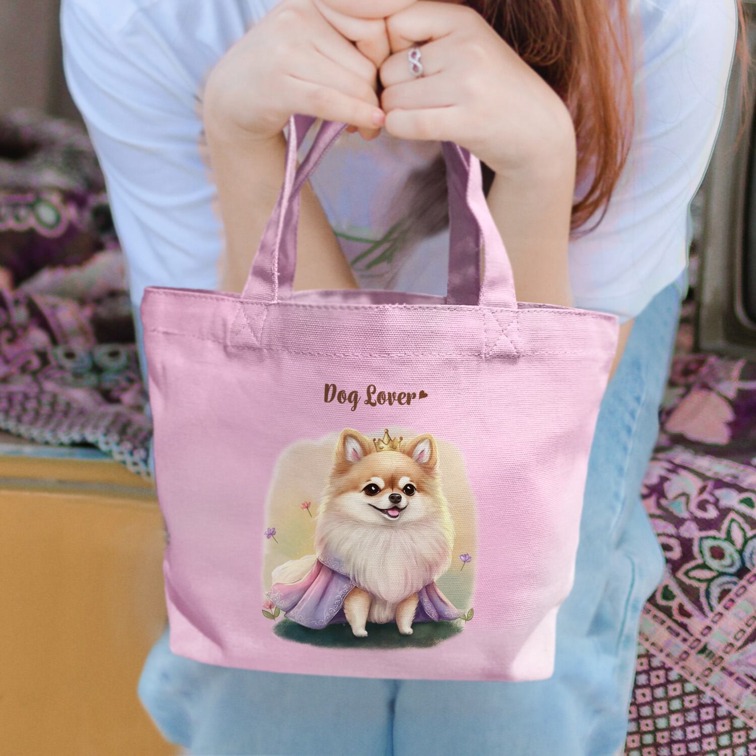 ロイヤル ポメラニアン 】ミニキャンバス トートバッグ 犬 ペット うち