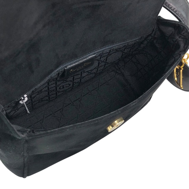 Christian Dior クリスチャン ディオール カナージュ ショルダーバッグ ブラック ロゴチャーム スエード コンビレザー vintage ヴィンテージ オールド 8sntxu
