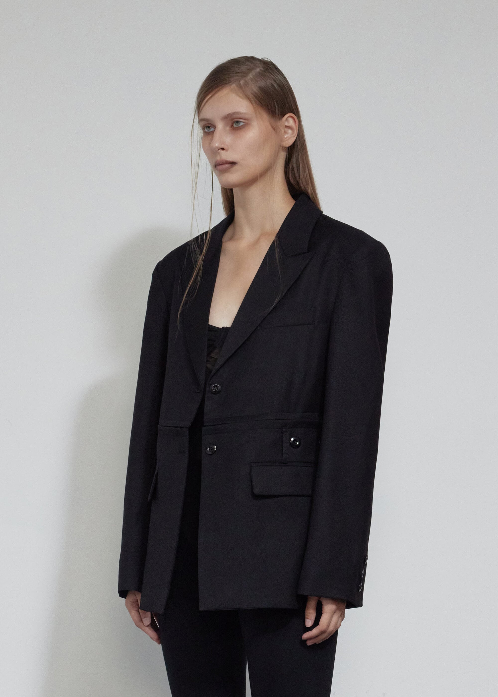 BOHEMIAN SEOUL] HOOKED 2WAY BLAZER, BLACK 正規品 韓国