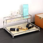 小物 収納 ラック 化粧品収納 2層 収納棚 メイクアップオーガナイザー アクセサリー 玄関 おしゃれ 北欧