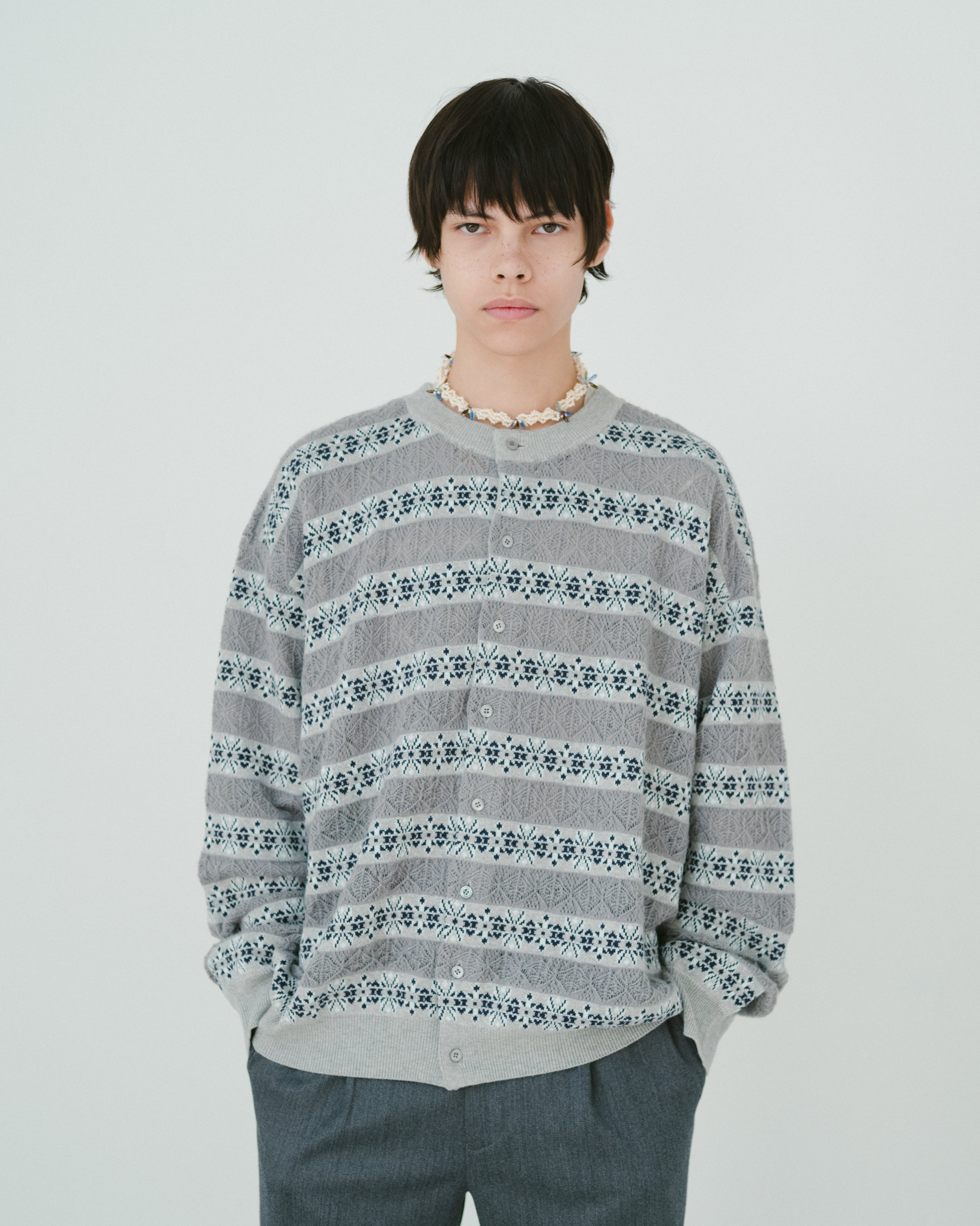 Crew neck cardigan（GREY） | TTTMSW