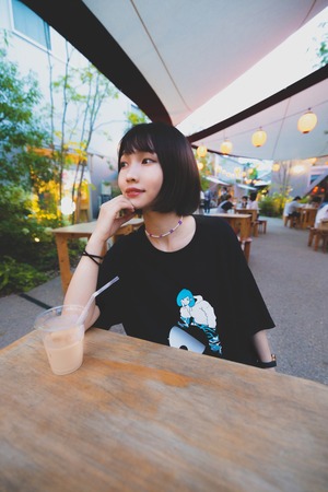 【ドラムジョシ#2】BASS JOSHI TEE Black＆White