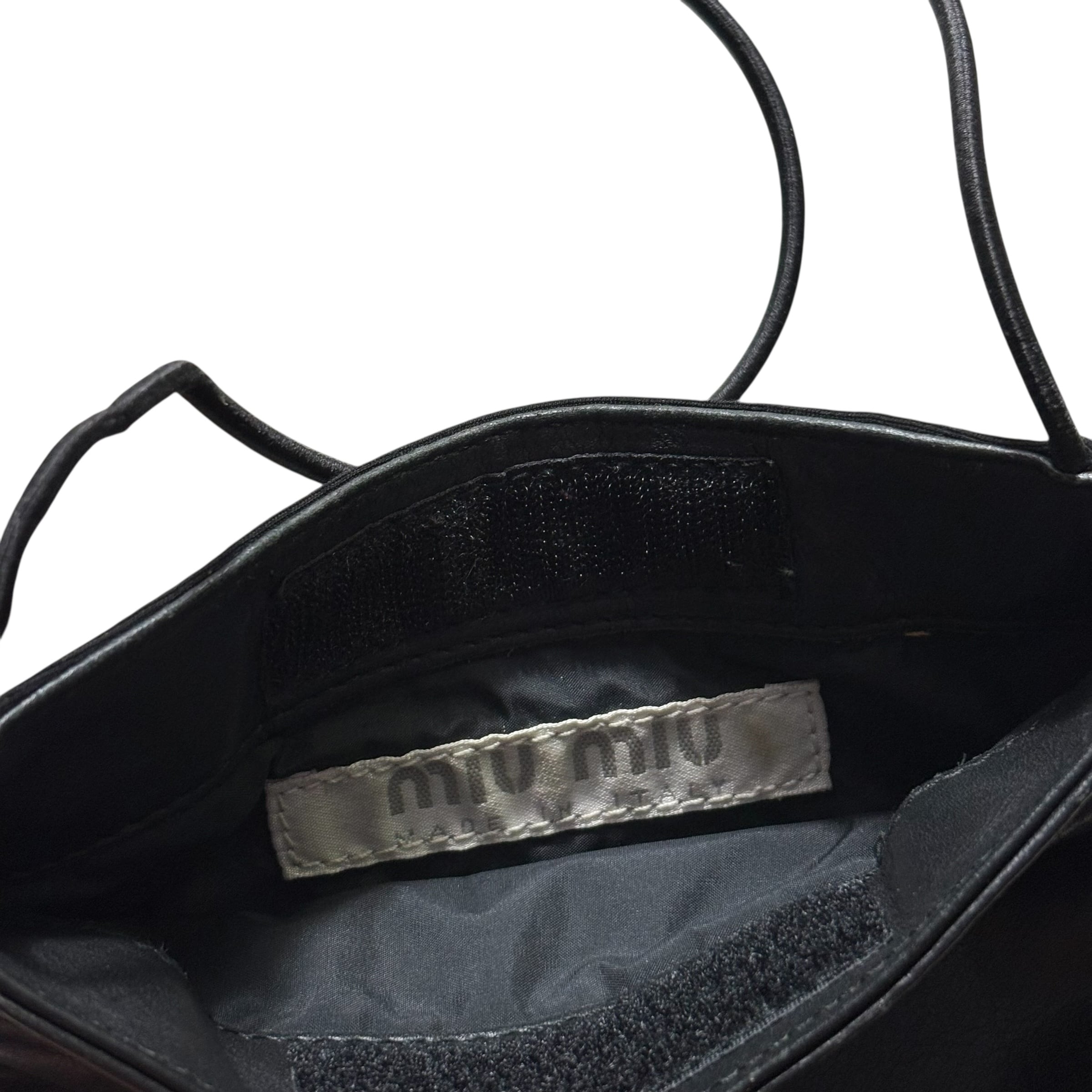 MIUMIU hand bag leather black archive