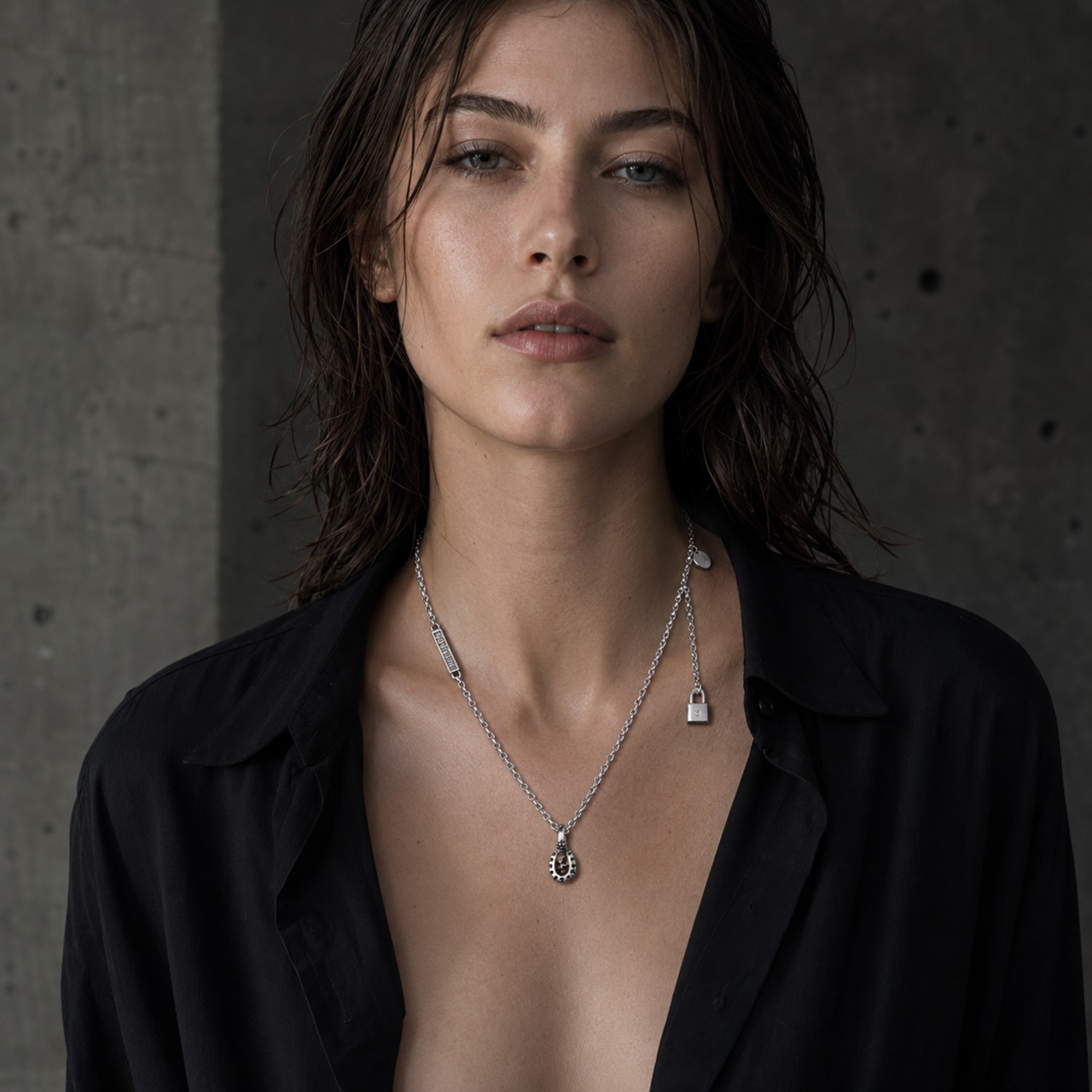 HORSESHOE : C #1 NECKLACE with GODSIZE® I.D. TAG / ホースシュー : C #1 ネックレス ゴッドサイズ® I.D.タグ
