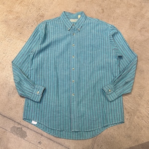 1980s LL BEAN COTTON STRIPE SHIRT MINTGREEN USA