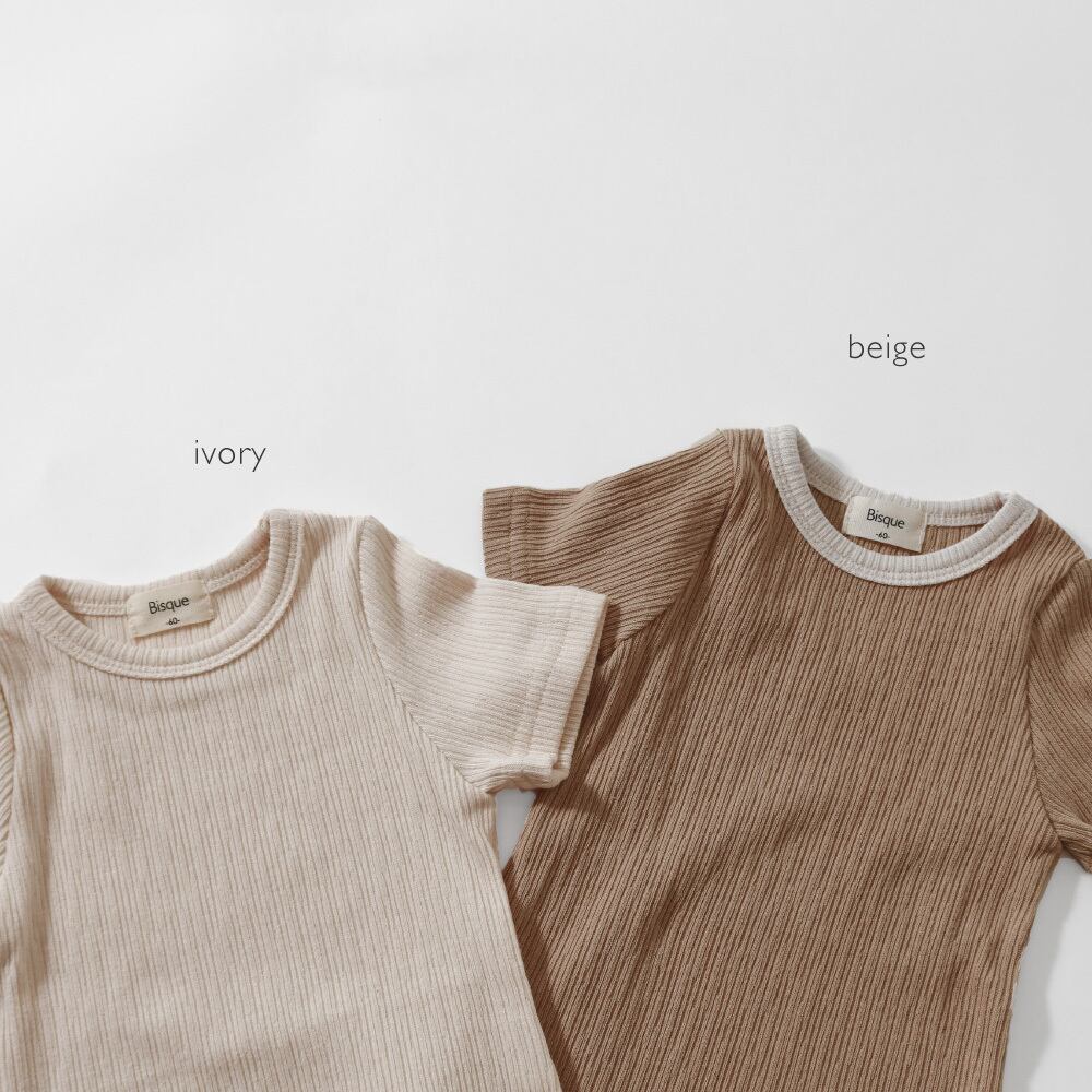 リブロンパース2枚セット(半袖) | 韓国子供服 Bisque -びすく-