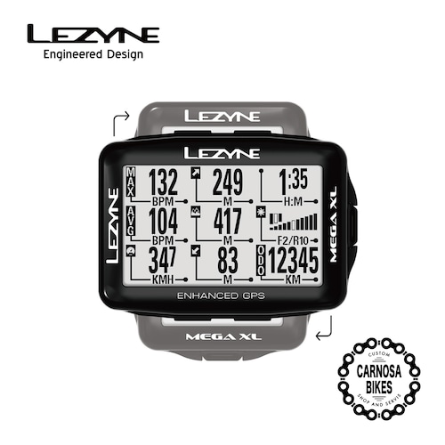 【LEZYNE】MEGA XL GPS サイクルコンピューター Black