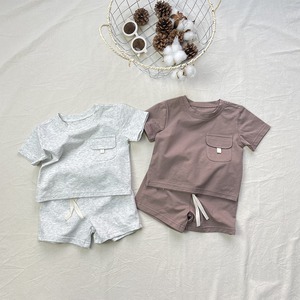 【BABY&KID】夏作シンプルポケットTシャツセットアップ