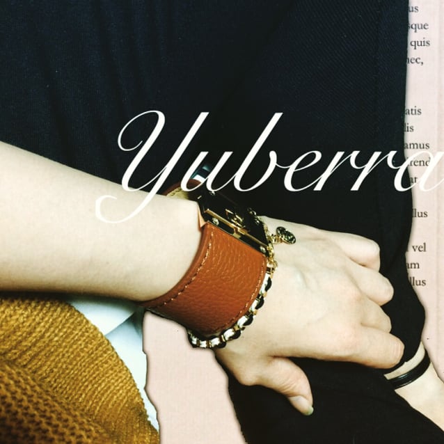 ワイドレザー バングル/ネイビー | YUBERRA