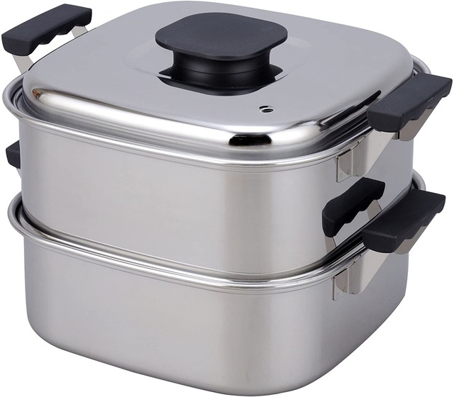 桃印 角型蒸し器 2段 27cm | 燕三条の洋食器専門店 銀燕