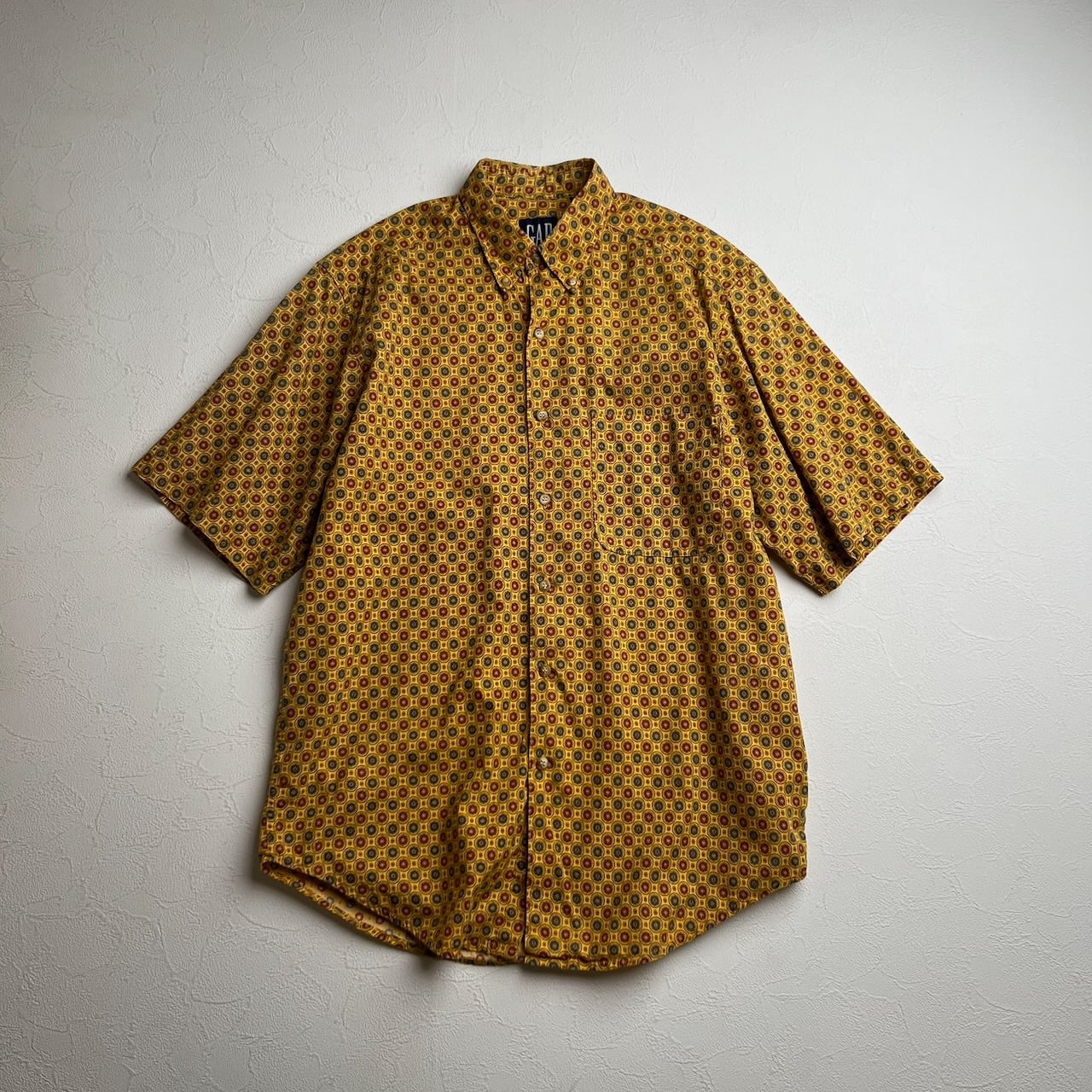 メンズ 90s old STUSSY 総柄 半袖シャツ ブラウン
