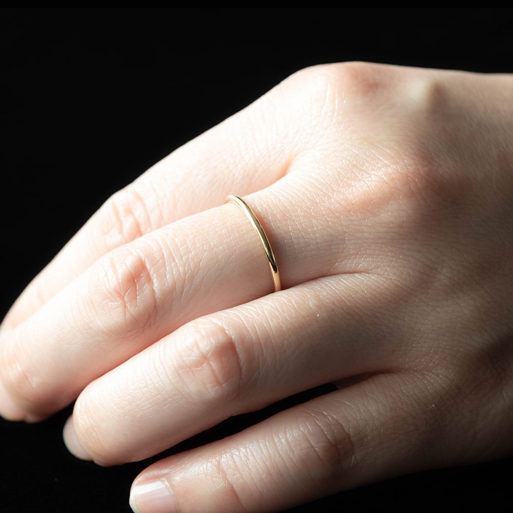 極細 1.5mm 指輪 リング ピンキーリング 18金 k18 ゴールド 細い 華奢