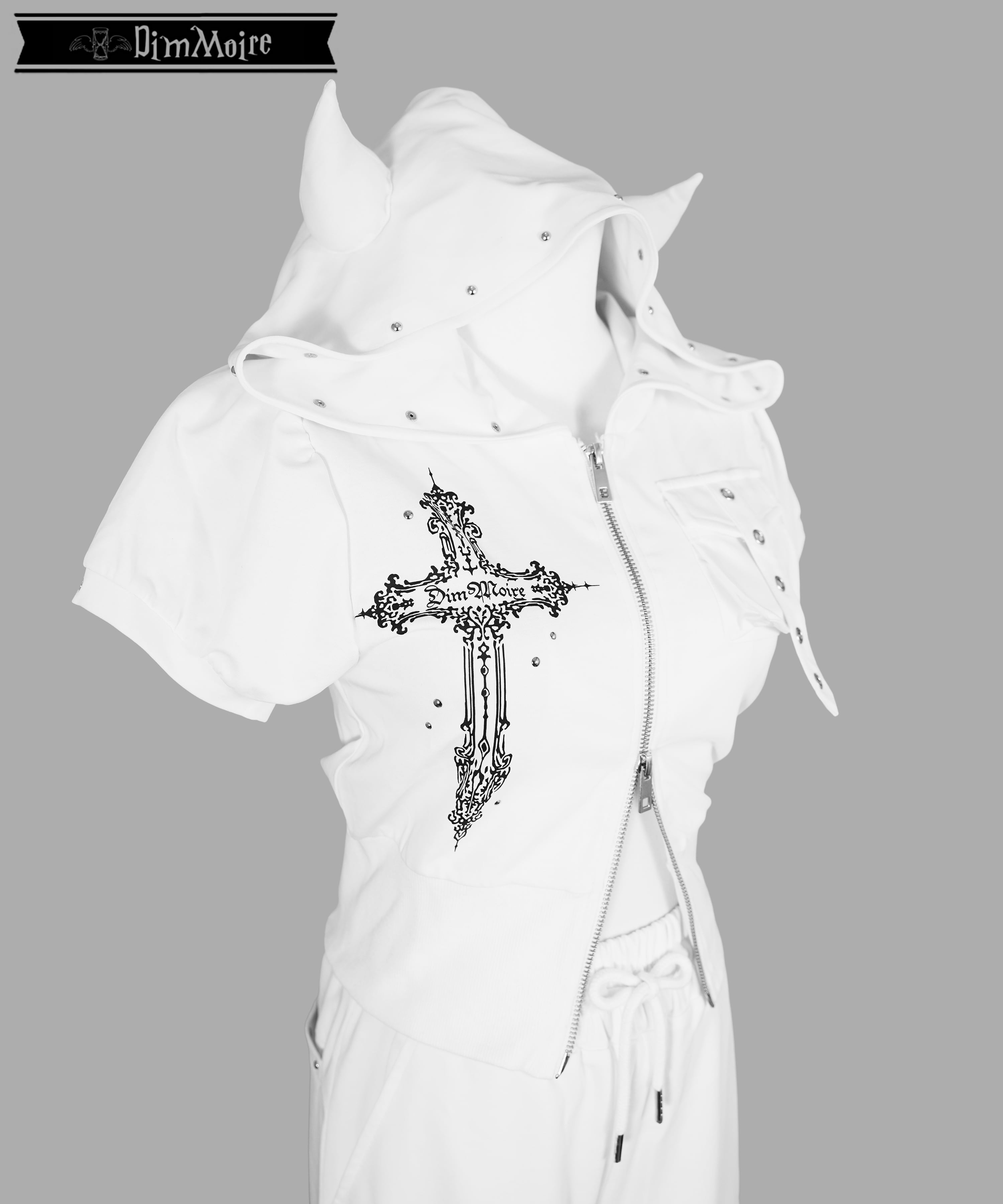 【未使用品❤︎】DimMoire zipシャツ　ホワイト Little Devil SETUP【White】 | DimMoire