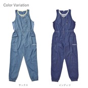 モンクワ monkuwa デニムサロペット レディース つなぎ 農作業 オーバーオール 作業服 サロペット デニム 作業着