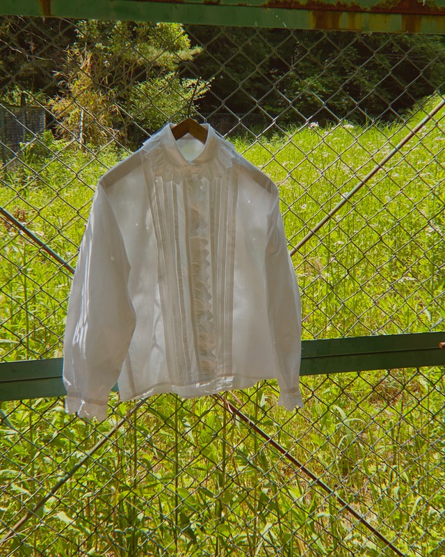 1900's France Antique Edwardian Blouse with floral hand embroidery / フランスアンティーク フローラル刺繍 ブラウス
