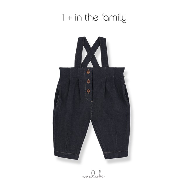 即納【1+ in the family】ELKE / denim dark blue  / サスペンダーパンツ / ワンモアインザファミリー
