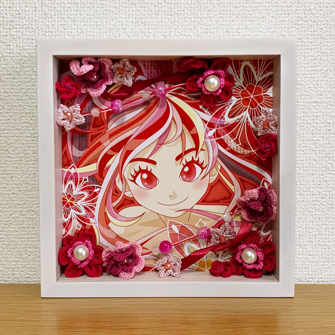 イラスト×かぎ針編み立体額装】情熱 | Macchi Baco【BASE SHOP】