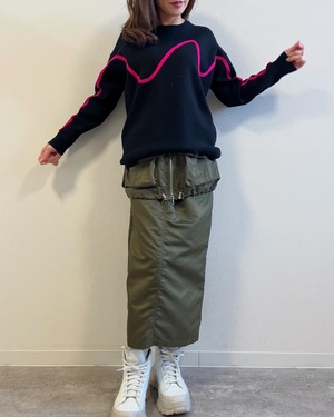 ミカーレミカーレ MICALLEMICALLE ラインアートニット