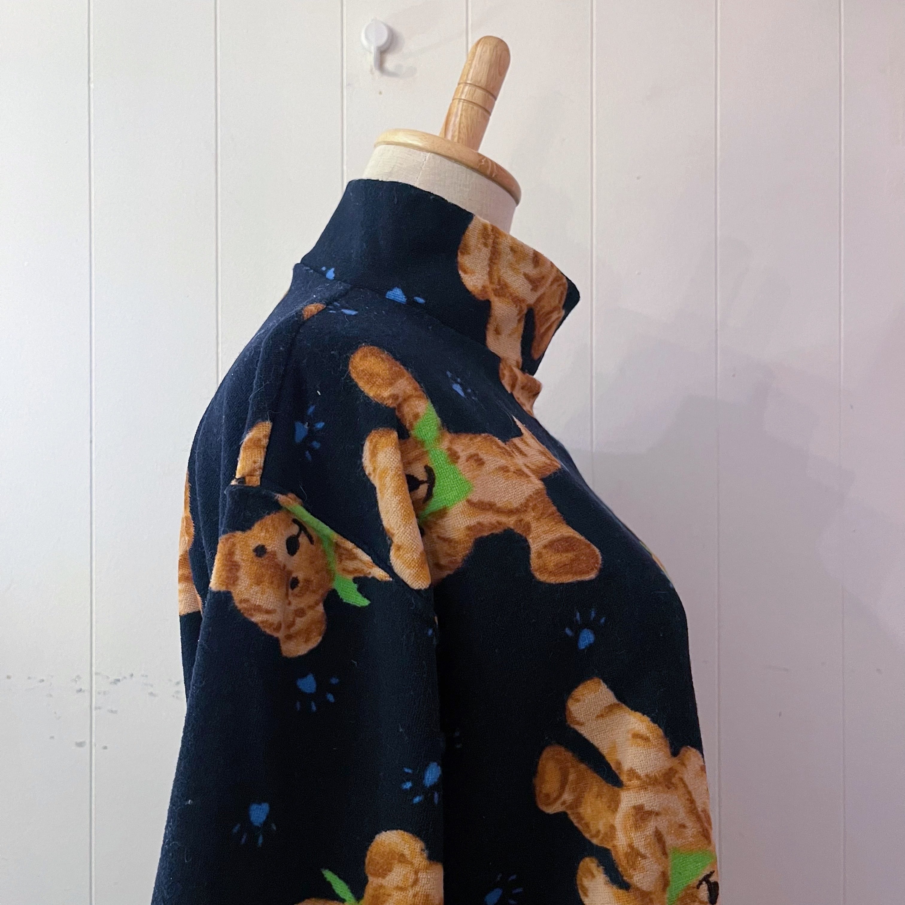 scarf bear fleece pullover