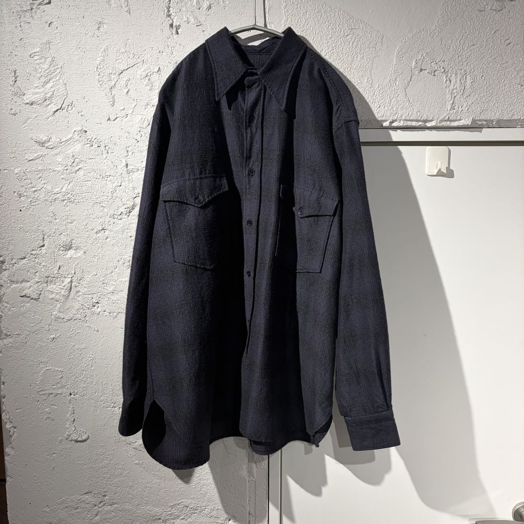 COMOLI コモリ 23SS フットボールTシャツ ロンT X01-05005 ネイビー